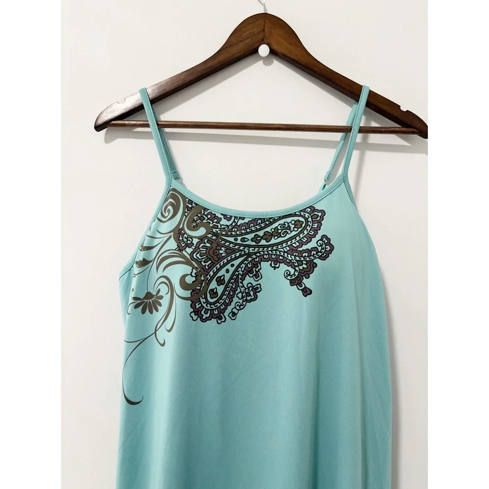 Athleta Shorebreak Swim Dress Womens XL Paisley Adjustable Strap Built-in Bra - Picture 2 of 11